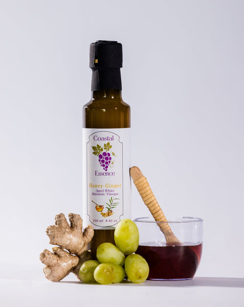 Honey Ginger Aged White Balsamic Vinegar – Coastal Essence Olive